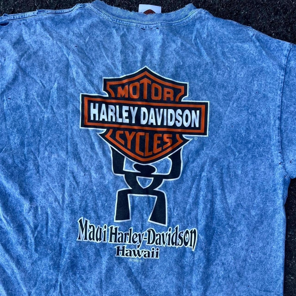1990s Harley Davidson Graphic AOP shirt size L